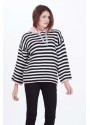 ÇİZGİLİ KAPÜŞONLU SWEAT